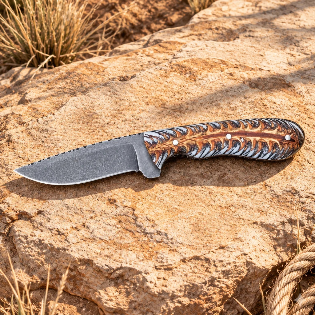 Silver Pine Wrangler — Handmade J2 Steel Knife
