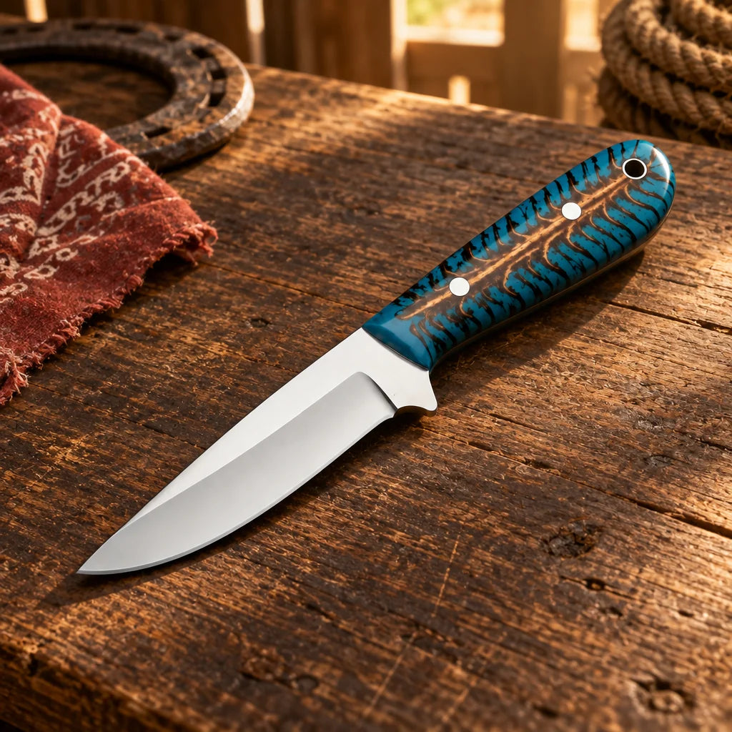 Blue Pine Trail Boss — Handmade J2 Steel Knife