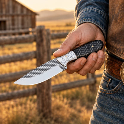 Midnight Trail Rider — Handmade Farrier Rasp Knife