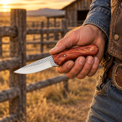 Rustler’s Sunset — Handmade Farrier Rasp Knife