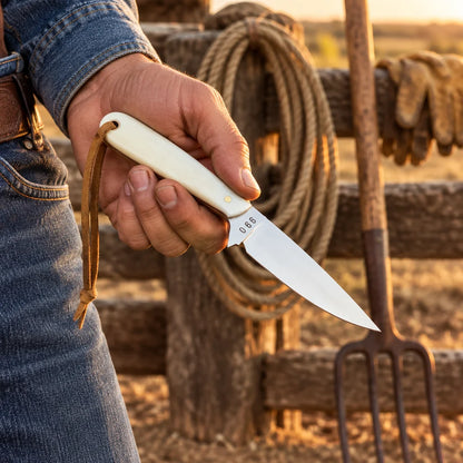 White Bone Trail Boss — Handmade 1095 High Carbon Steel Knife