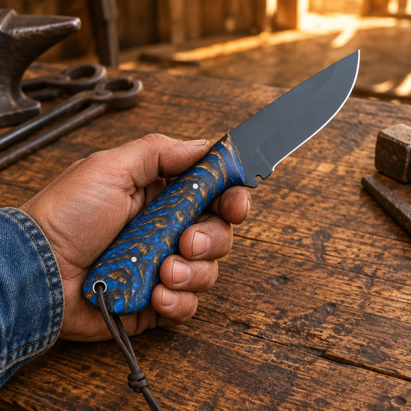 Blue Coyote Ranger — Handmade 1095 High Carbon Knife