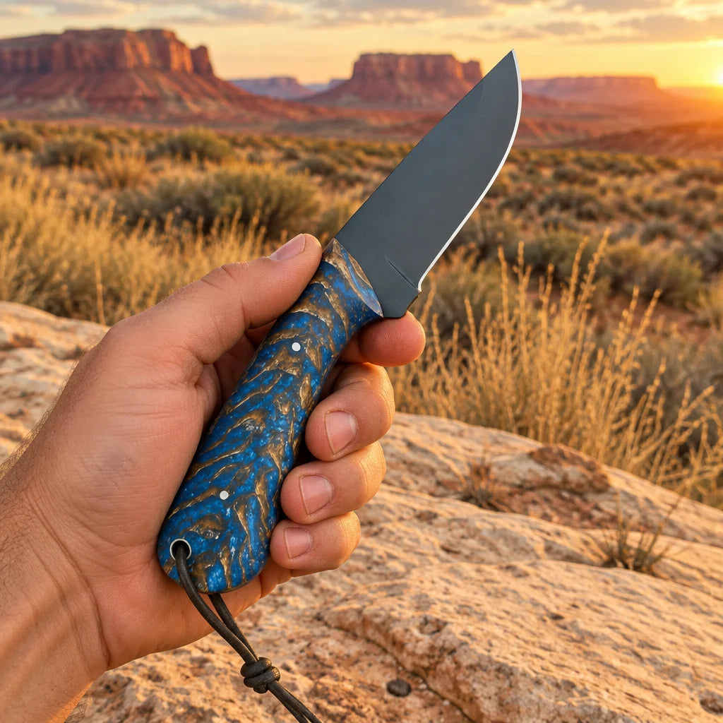 Blue Coyote Ranger — Handmade 1095 High Carbon Knife