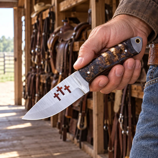 Silverhorn Trail Boss — Handmade Damascus Steel Knife