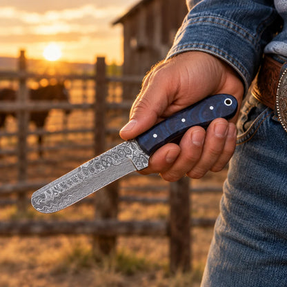 Blue Ridge Drifter — Handmade Damascus Steel Knife