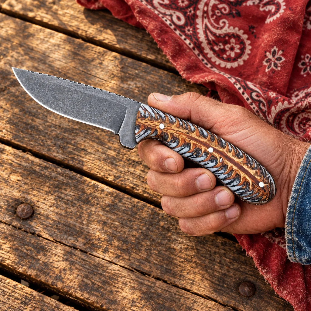 Silver Pine Wrangler — Handmade J2 Steel Knife