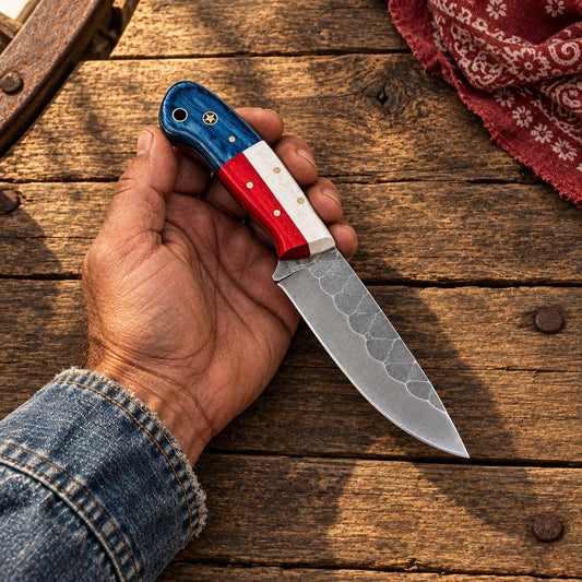 Texas Lone Star Rider — Handmade J2 Steel Knife