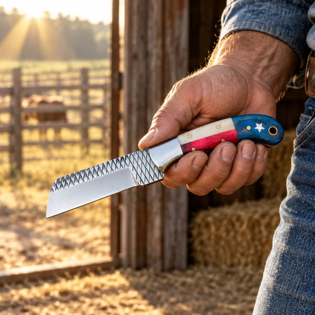 Texas Lone Star Cutter — Handmade Old Farrier Rasp Bull Cutter