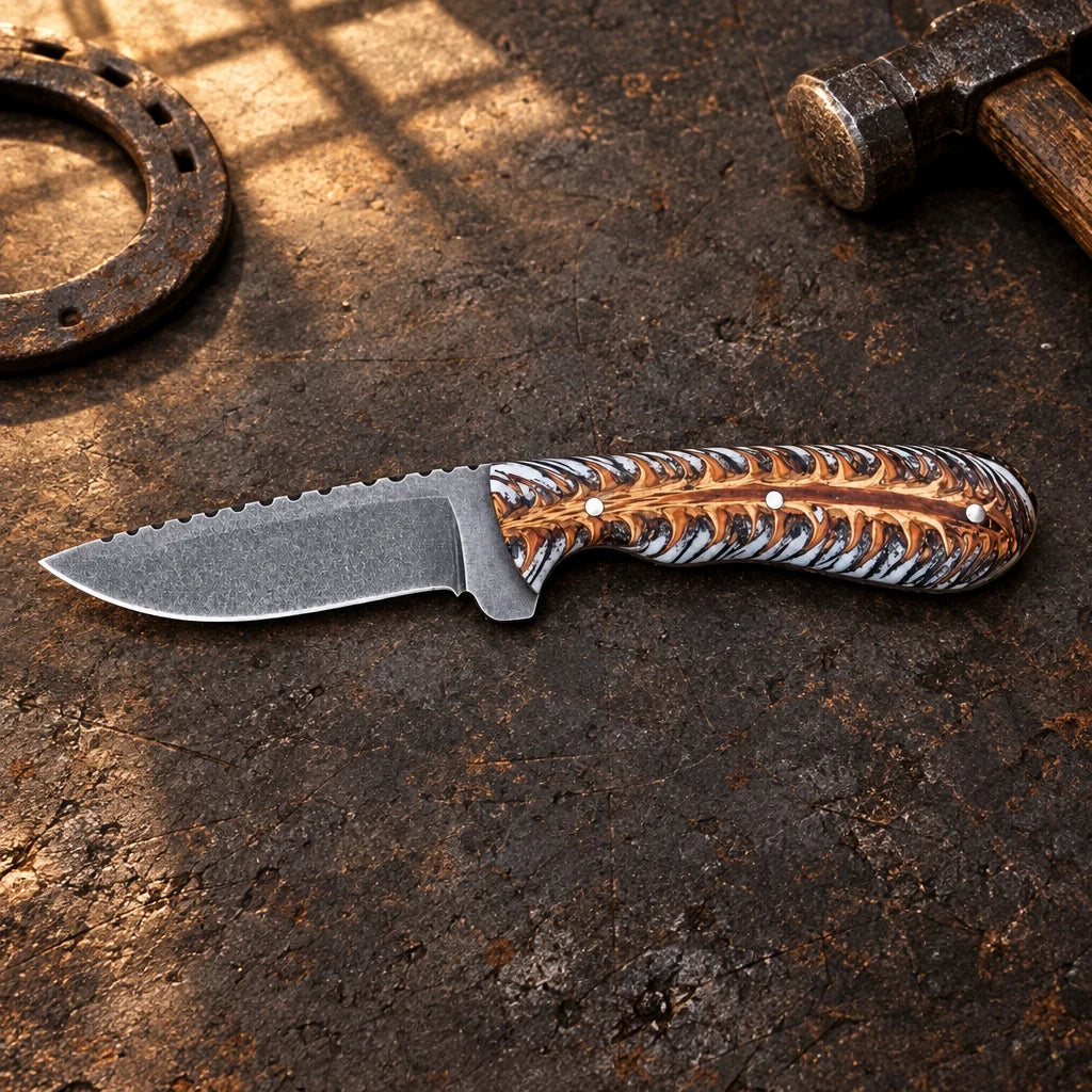 Silver Pine Wrangler — Handmade J2 Steel Knife