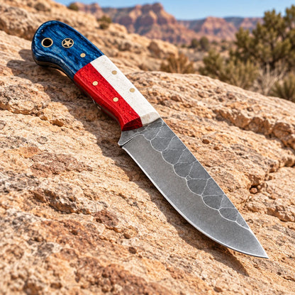 Texas Lone Star Rider — Handmade J2 Steel Knife