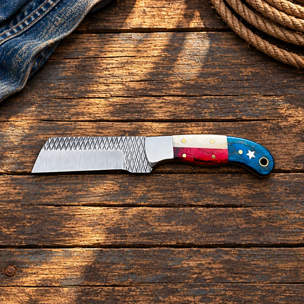 Texas Lone Star Cutter — Handmade Old Farrier Rasp Bull Cutter