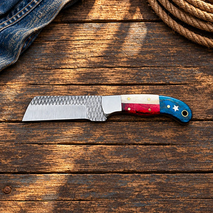 Texas Lone Star Cutter — Handmade Old Farrier Rasp Bull Cutter