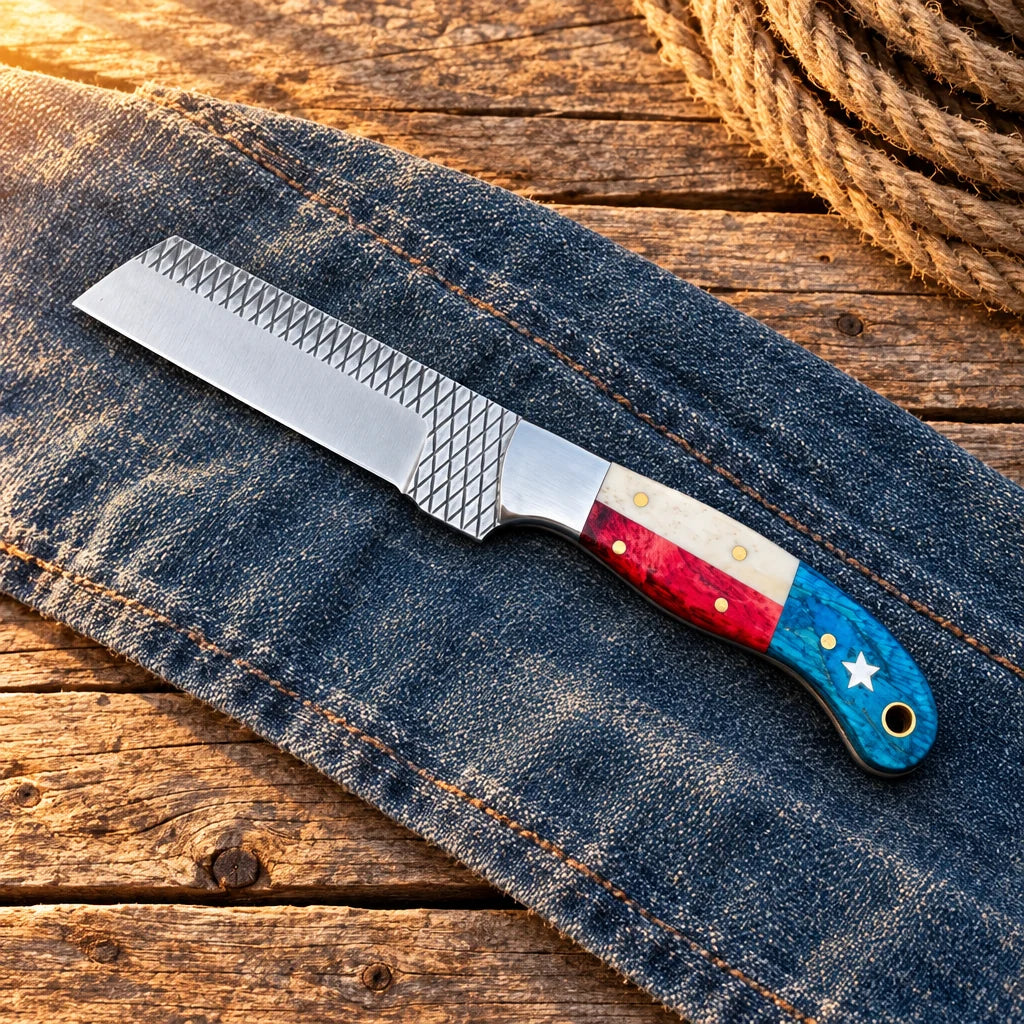 Texas Lone Star Cutter — Handmade Old Farrier Rasp Bull Cutter