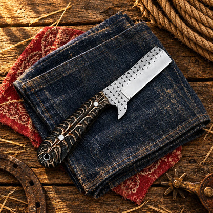 Black Pine Outlaw — Handmade Old Farrier Rasp Bull Cutter