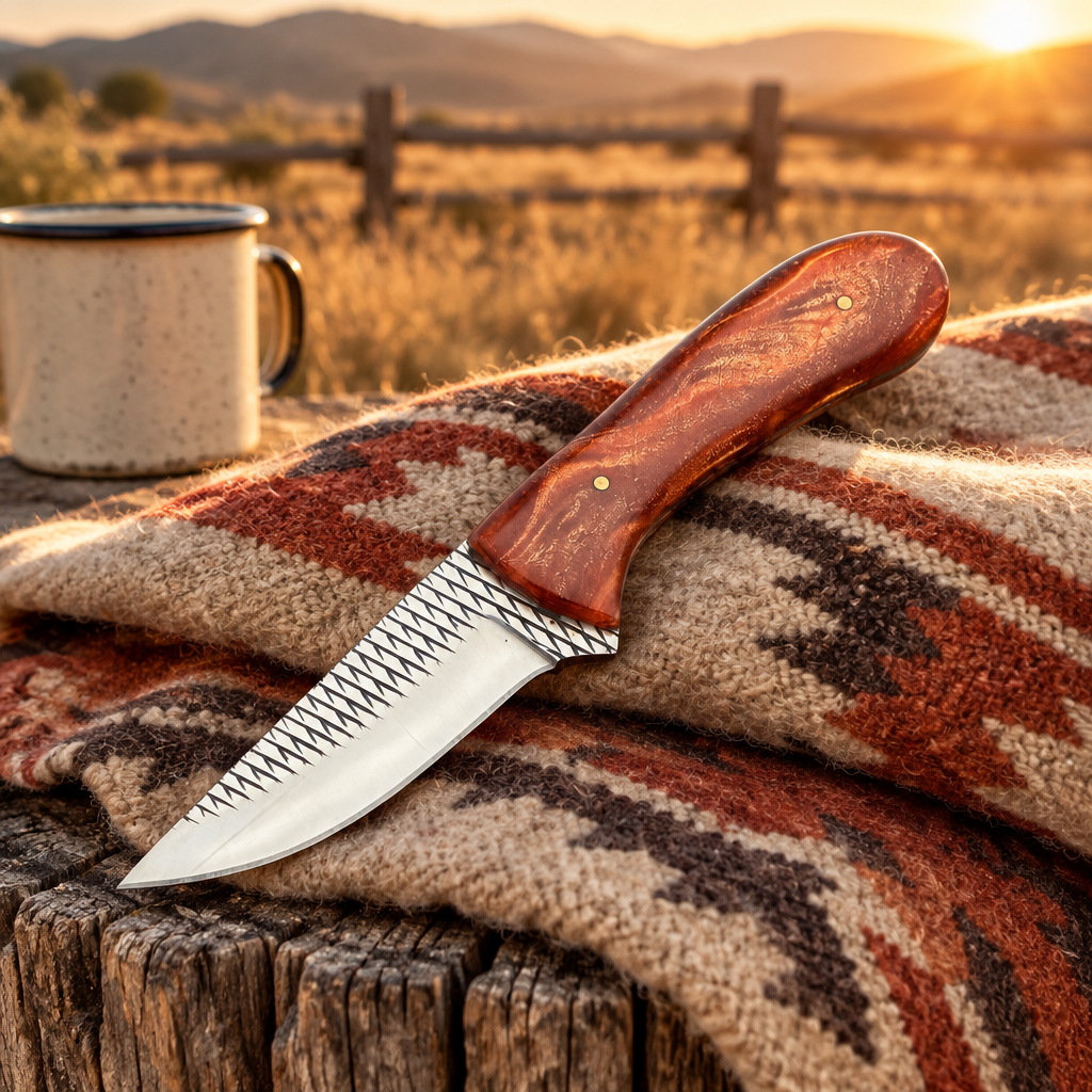 Western knife at a cowboy camp
