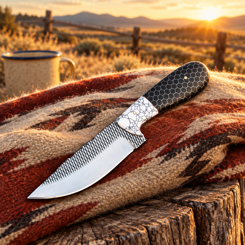 Western knife at a cowboy camp