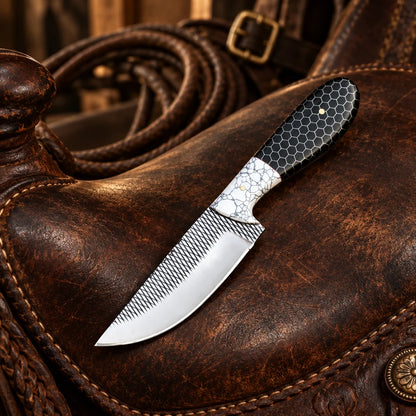 Midnight Trail Rider — Handmade Farrier Rasp Knife