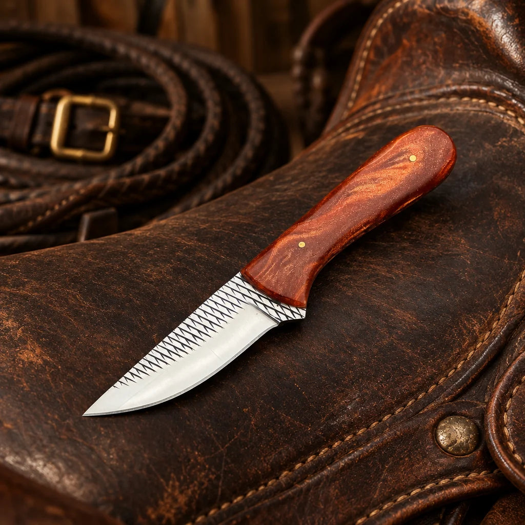 Rustler’s Sunset — Handmade Farrier Rasp Knife