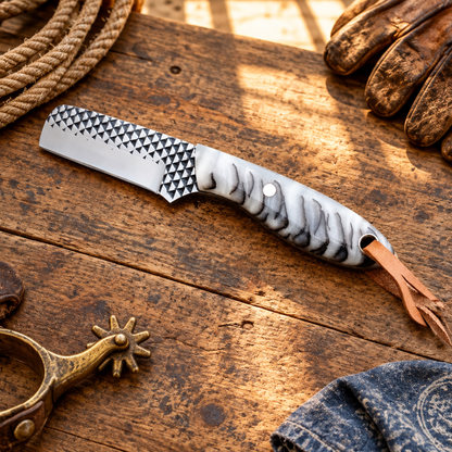 Western knife with ranch accessories